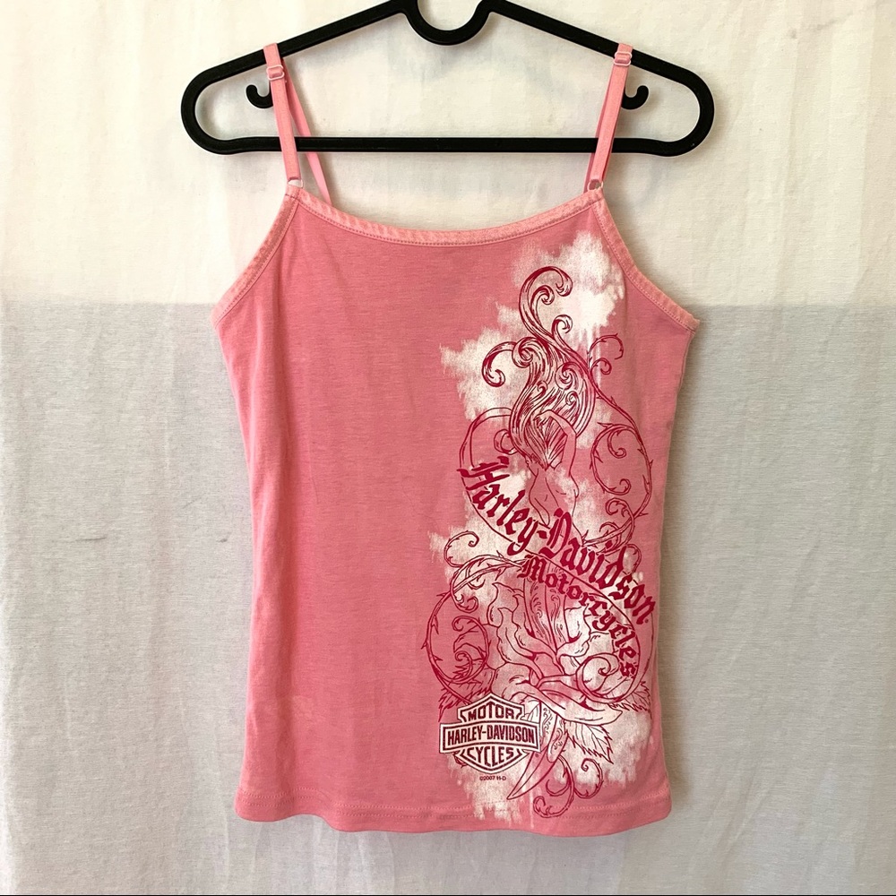 Harley Davidson baby pink graphic tank top
